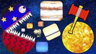 SQUARE HUNGRY 8 Planets Sizes for BABY Funny Planet  comparison Game Solar System Comparison