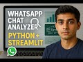 WhatsApp Chat Analyzer |  ML Project | Python, Streamlit | #datascience #machinelearning