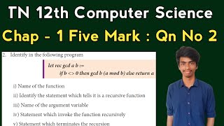 TN 12th Computer Science | Chap 1 Five Marks | Qn no 2 | Important five marks | Tamil | Public 2024