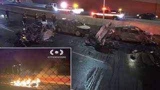 Fiery crash kills 2 on Bruckner Expressway in Bronx