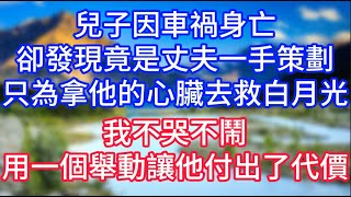 兒子因車禍身亡，卻發現竟是丈夫一手策劃，只為拿他的心臟去救白月光。我不哭不鬧，用一個舉動讓他付出了代價！#情感故事 #生活經驗 #老年生活 #為人處世 #心聲新語