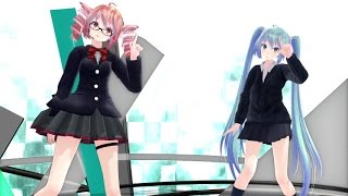 【MMD】女子高生　テト、ミクで「エレクトリック・スター」