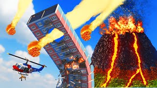 Realistic Volcano Eruption Destruction 😱 Teardown