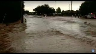 Flooding in Belen, NM. July 5, 2018 - raw footage.