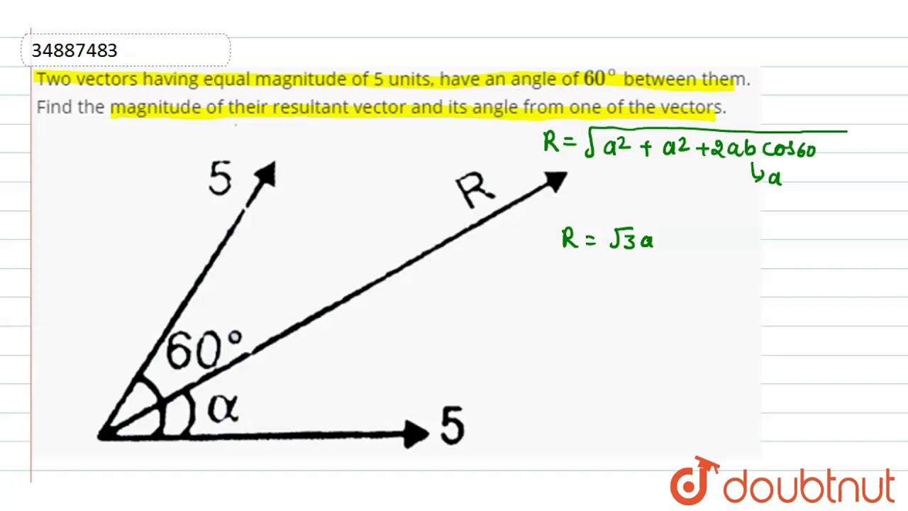 Resultant Of Two Vectors A And B Is Inclined At 45 - CETDUO