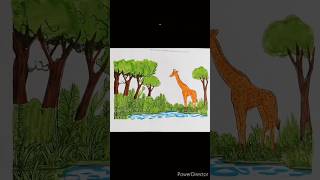 Giraffe 🦒 colouring #relaxing music#youtubeshorts #drawing #viral shot#art#calligaraphy #mandala art