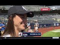 Caitlin Clark on the field at Yankee Stadium