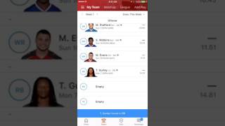 Set Lineup on 2016 Yahoo Fantasy Sports Mobile App