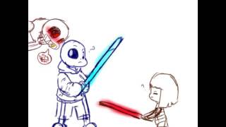 Undertale comic = Sans x Frisk with playing