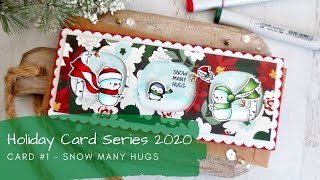 Holiday Card Series 2020 #1 | Copic Coloring a Slimline Card | Mama Elephant