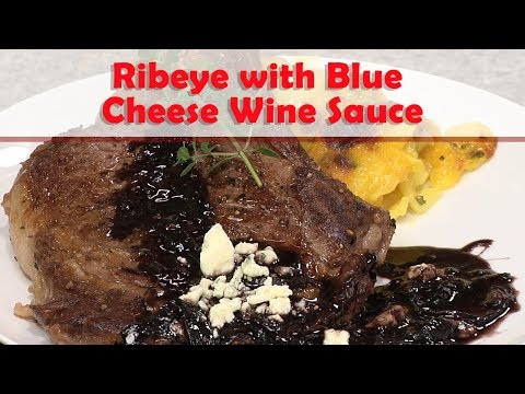 Bone-in Rib-eye with Blue Cheese and Wine reduction Bone-in Rib-eye with Blue Cheese and Wine reduction
