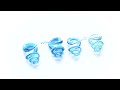 tp7096 bodyj4you glass taper wave spiral blue plugs ear gauges hanger 4g 16mm