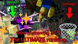 Tower Battles Zombie Simulator - My Tier List