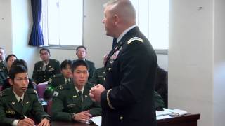 USARJ Soldiers give a class to the JGSDF Kodaira School