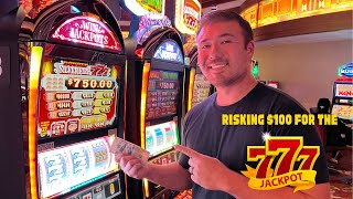 Double Silver Fire Sevens Slot Machine! 🎰  Risking $100 For The Jackpot! 💰