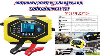 Luoges Automatic Battery Charger and Maintainer 12V 6A / 24V 3A