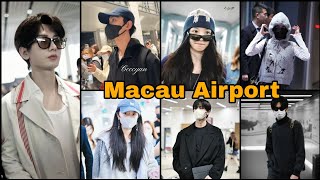 Cheng Yi, Wu Lei, Yu Shuxin, Zhao Jinmai arrived at Macau airport for Tencent Starlight Awards 2024