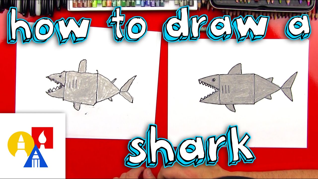 How To Draw A Shark With Shapes (young Artists) - YouTube