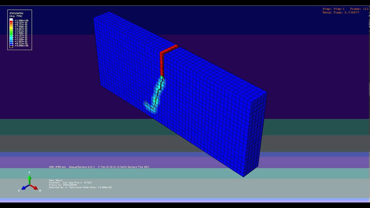 Abaqus XFEM Crack Growth Simulation - YouTube