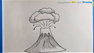 Volcano Drawing Easy || Very Easy