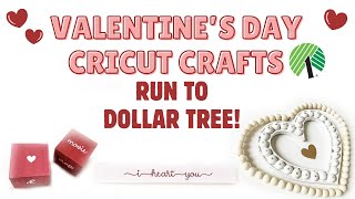 YOU WON'T BELIEVE THESE DOLLAR TREE CRAFTS! Valentine's Day Crafts with Dollar Tree Blanks & Cricut!