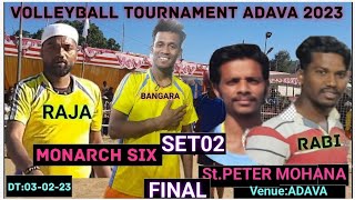 VOLLEYBALL TOURNAMENT ADAVA l FINAL-SET02 l M.SIX won the match l BANGARA, RAJA vs BABIN , TABUN