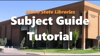 Using Subject Guides for Research