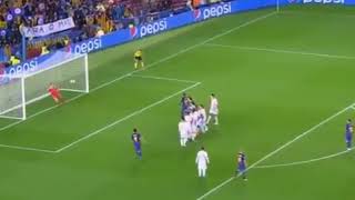 Lionel Messi Amazing Free Kick Goal   Barcelona vs Olympiacos 2 0 UCL 18 10 2017