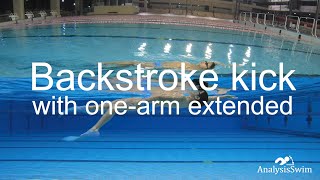 Backstroke kick with one arm extended