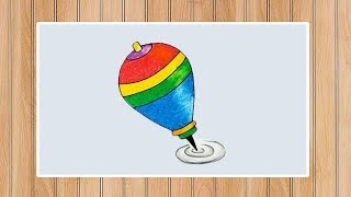 How to Draw a Top or Latim With Colors (step by step) | 123 Drawing Academy