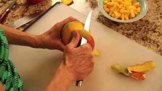 How To Cut A Mango Easily for Salsa, Grilling \u0026 Eating! by Rockin Robin Cooks