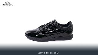 Geox Γυναικεία Παπούτσια Casual D94H5C Μαύρο Δέρμα Λουστρίνι