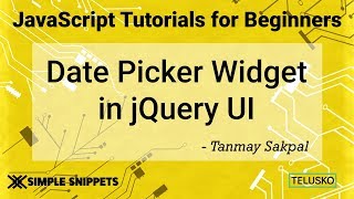 Date Picker Widget Control in JQuery UI