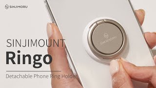 Sinjimoru Detachable Metal Phone Ring Holder Finger Kickstand. Sinji Mount Ringo