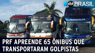 PRF apreende 65 ônibus que transportaram envolvidos em atos golpistas | SBT Brasil (10/01/23)