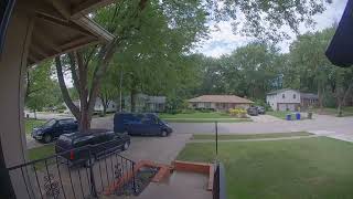 Amazon driver drives over the sidewalk and my yard to turn around quicker.