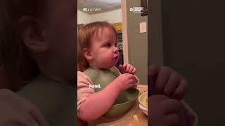 Baby can't wait for favorite fast food