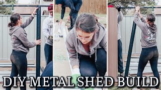 DIY OUTDOOR STORAGE SHED | METAL GARDEN SHED BUILD | OUTSIDE HOUSE PROJECTS | BA