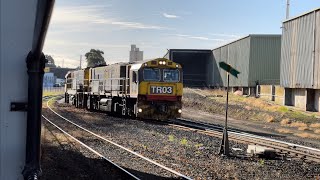 TasRail TR03 TR14 #31 train departing Devonport