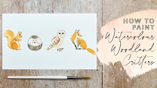 How to Paint Cute Watercolour Woodland Critters