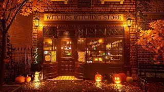 Witch Shop Ambience at Night - Howling Wind, Crickets, Bubbling Cauldron and Fireplace Sound