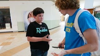 Kid at mall wants to fight!