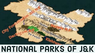 national parks in india. Location on MAP. Part 1 Jammu & Kashmir and Himachal Pradesh.