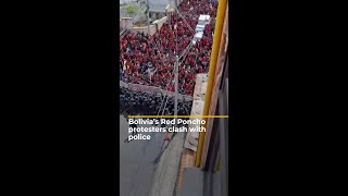 Red Poncho protesters in Bolivia clash with police | AJ #shorts