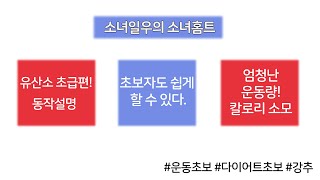 [소녀홈트]유산소 홈트레이닝 초급 편! 누구나 쉽게 따라할 수 있지만 운동량도 확실한 다이어트 운동!