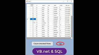 VB.net tutorial| Load data from SQL server #database into Datagridview and count checked rows