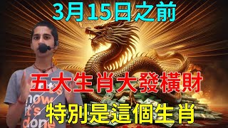 鴻運當頭！3月15日之前！阿南德偷偷告訴你：財運爆棚的五大生肖大發橫財，你不去找錢！錢自動送上門！特別是這個生肖，有意外大財之喜！ #運勢 #風水 #佛教 #生肖