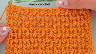 غرزة كروشية رائعة !! مثاليه !! لعمل كوفية رجالى ونسائى // سهلة تكرار سطر واحد - crochet stitches