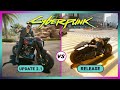 Cyberpunk 2077 2.1 Update vs Release - Gameplay Physics and Details Comparison