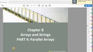 Chapter 8: Parallel Arrays
